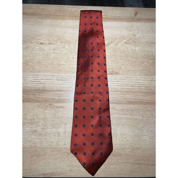 Daniel Hechter Paris Red Blue Flower Neck Tie, MSRP $89 - Picture 1 of 9